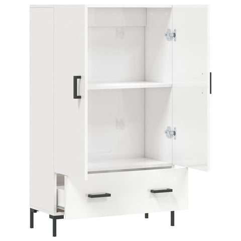 vidaXL Highboard High Gloss White 69.5x31x115 cm Engineered Wood