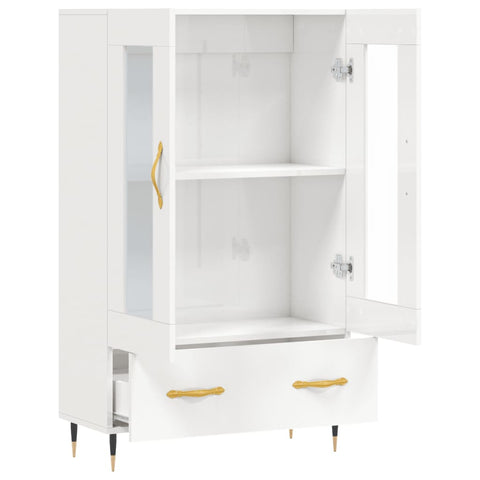 vidaXL Highboard High Gloss White 69.5x31x115 cm Engineered Wood