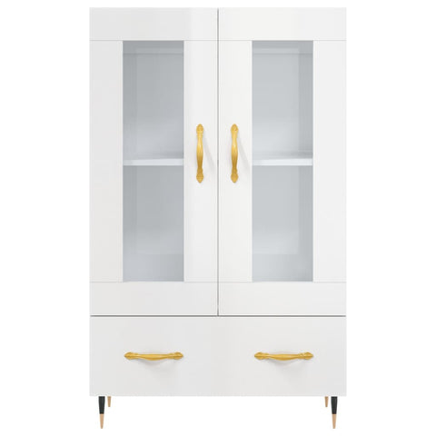 vidaXL Highboard High Gloss White 69.5x31x115 cm Engineered Wood