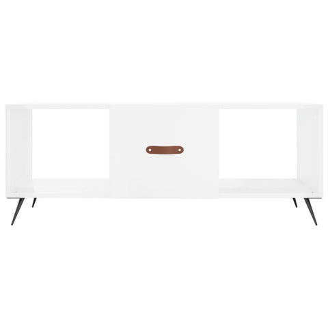 vidaXL Coffee Table High Gloss White 102x50x40 cm Engineered Wood