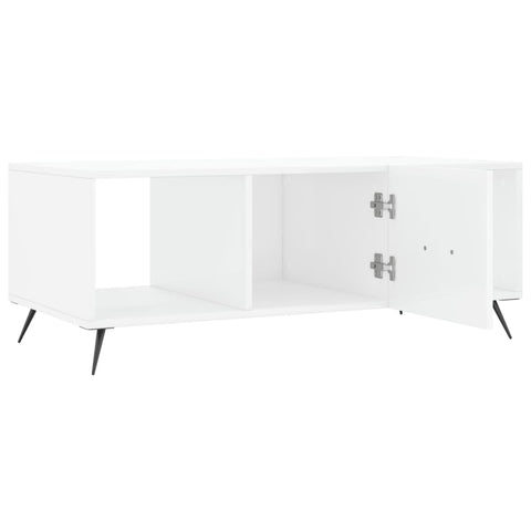 vidaXL Coffee Table High Gloss White 102x50x40 cm Engineered Wood