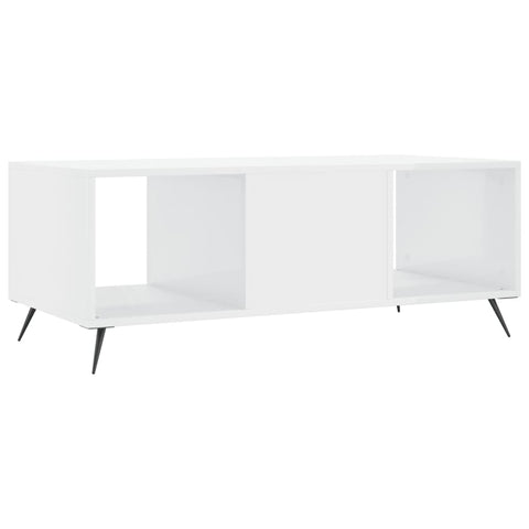 vidaXL Coffee Table High Gloss White 102x50x40 cm Engineered Wood