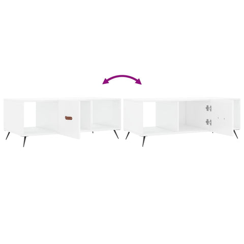 vidaXL Coffee Table High Gloss White 102x50x40 cm Engineered Wood