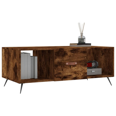 vidaXL Coffee Table Smoked Oak 102x50x40 cm Engineered Wood