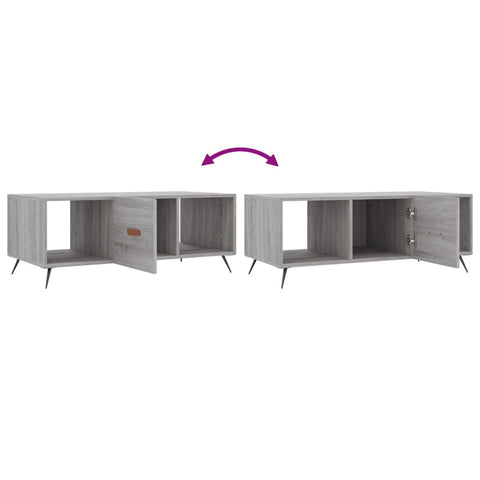 vidaXL Coffee Table Grey Sonoma 102x50x40 cm Engineered Wood