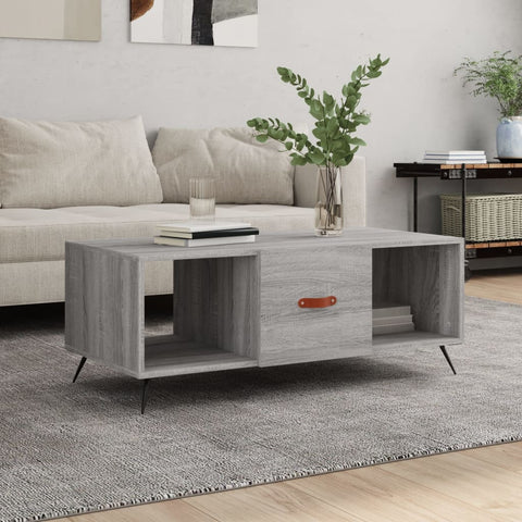vidaXL Coffee Table Grey Sonoma 102x50x40 cm Engineered Wood