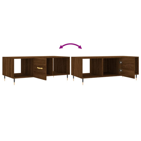 vidaXL Coffee Table Brown Oak 102x50x40 cm Engineered Wood
