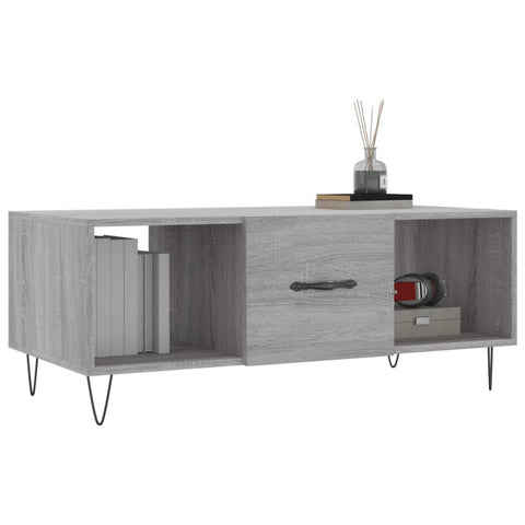 vidaXL Coffee Table Grey Sonoma 102x50x40 cm Engineered Wood