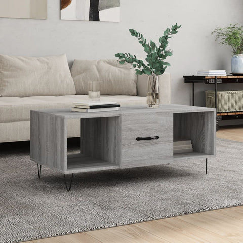vidaXL Coffee Table Grey Sonoma 102x50x40 cm Engineered Wood
