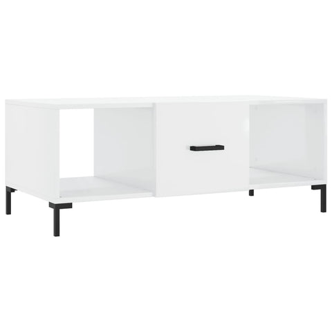 vidaXL Coffee Table High Gloss White 102x50x40 cm Engineered Wood