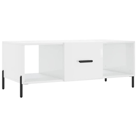 vidaXL Coffee Table High Gloss White 102x50x40 cm Engineered Wood