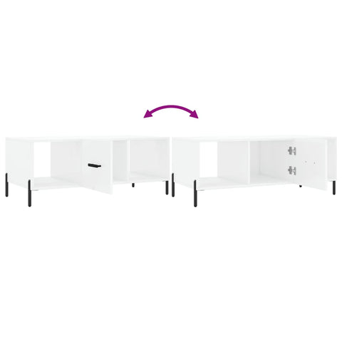 vidaXL Coffee Table High Gloss White 102x50x40 cm Engineered Wood