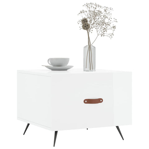 vidaXL Coffee Table High Gloss White 50x50x40 cm Engineered Wood