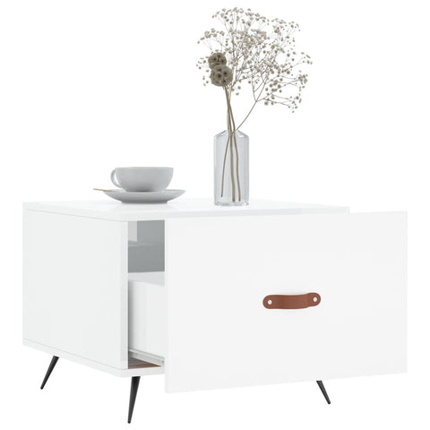 vidaXL Coffee Table High Gloss White 50x50x40 cm Engineered Wood