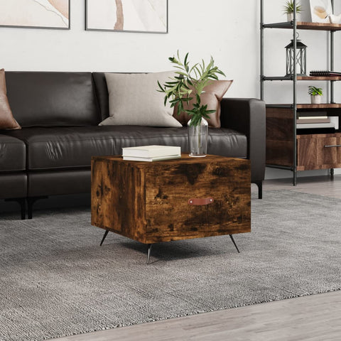vidaXL Coffee Table Smoked Oak 50x50x40 cm Engineered Wood