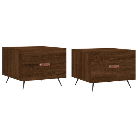 vidaXL Coffee Tables 2 pcs Brown Oak 50x50x40 cm Engineered Wood
