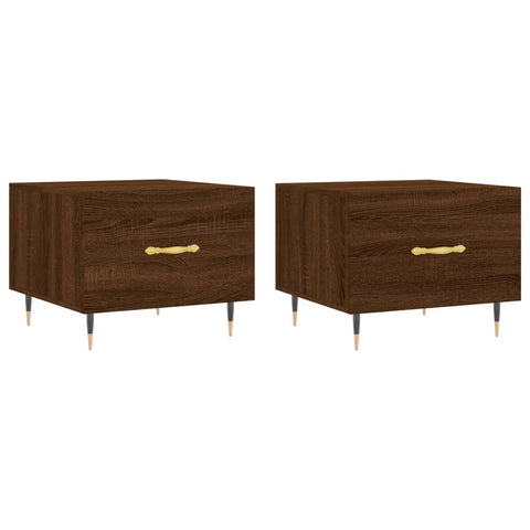 vidaXL Coffee Tables 2 pcs Brown Oak 50x50x40 cm Engineered Wood