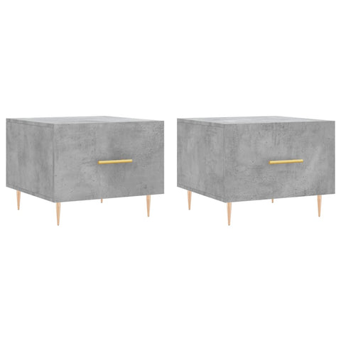 vidaXL Coffee Tables 2 pcs Concrete Grey 50x50x40 cm Engineered Wood