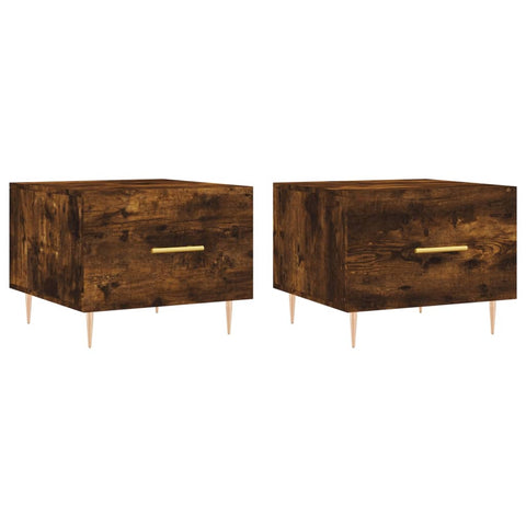 vidaXL Coffee Tables 2 pcs Smoked Oak 50x50x40 cm Engineered Wood