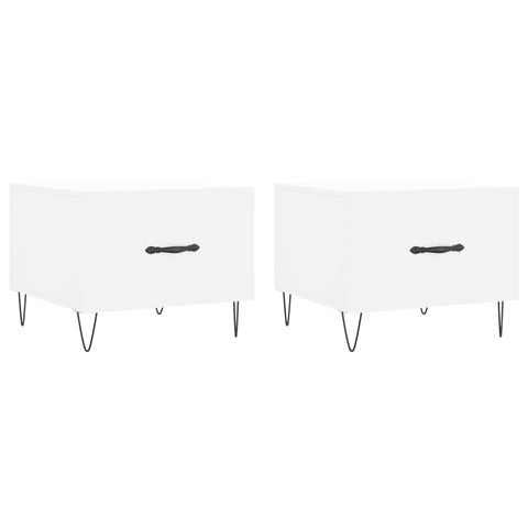 vidaXL Coffee Tables 2 pcs White 50x50x40 cm Engineered Wood