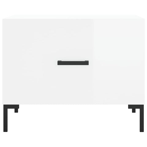 vidaXL Coffee Tables 2pcs High Gloss White 50x50x40 cm Engineered Wood