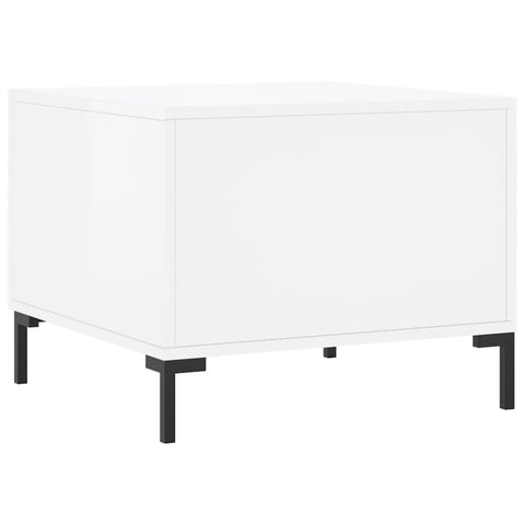 vidaXL Coffee Tables 2pcs High Gloss White 50x50x40 cm Engineered Wood