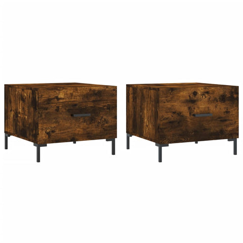 vidaXL Coffee Tables 2 pcs Smoked Oak 50x50x40 cm Engineered Wood