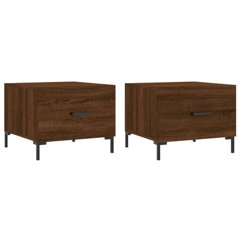 vidaXL Coffee Tables 2 pcs Brown Oak 50x50x40 cm Engineered Wood