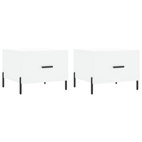 vidaXL Coffee Tables 2 pcs White 50x50x40 cm Engineered Wood