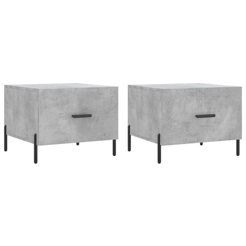 vidaXL Coffee Tables 2 pcs Concrete Grey 50x50x40 cm Engineered Wood