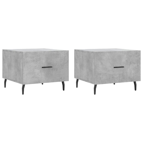 vidaXL Coffee Tables 2 pcs Concrete Grey 50x50x40 cm Engineered Wood