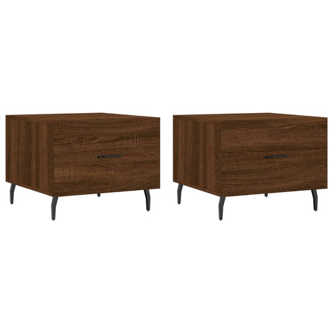 vidaXL Coffee Tables 2 pcs Brown Oak 50x50x40 cm Engineered Wood