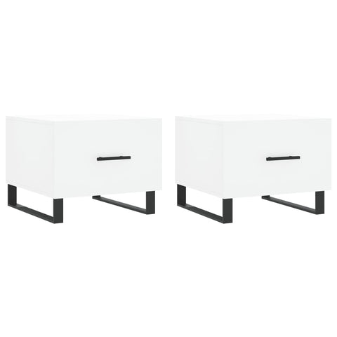 vidaXL Coffee Tables 2 pcs White 50x50x40 cm Engineered Wood