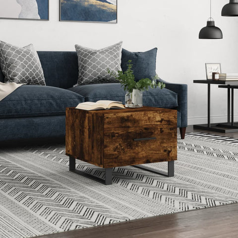vidaXL Coffee Table Smoked Oak 50x50x40 cm Engineered Wood