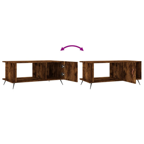 vidaXL Coffee Table Smoked Oak 90x50x40 cm Engineered Wood