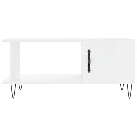 vidaXL Coffee Table High Gloss White 90x50x40 cm Engineered Wood