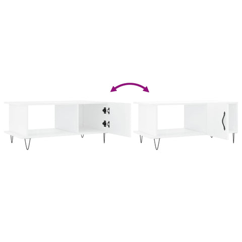 vidaXL Coffee Table High Gloss White 90x50x40 cm Engineered Wood