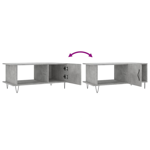 vidaXL Coffee Table Concrete Grey 90x50x40 cm Engineered Wood