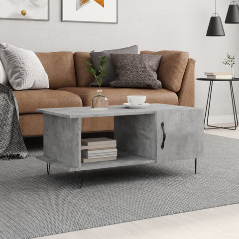 vidaXL Coffee Table Concrete Grey 90x50x40 cm Engineered Wood