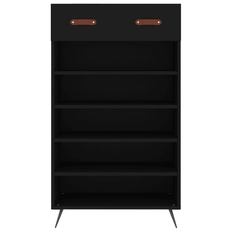 vidaXL Shoe Cabinet Black 60x35x105 cm Engineered Wood