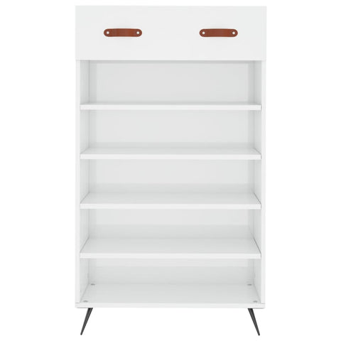 vidaXL Shoe Cabinet High Gloss White 60x35x105 cm Engineered Wood