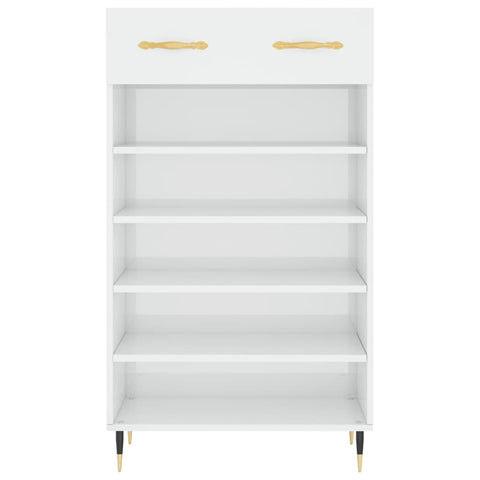 vidaXL Shoe Cabinet High Gloss White 60x35x105 cm Engineered Wood