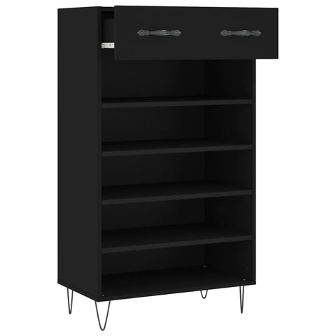 vidaXL Shoe Cabinet Black 60x35x105 cm Engineered Wood