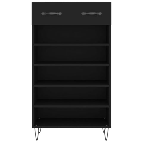 vidaXL Shoe Cabinet Black 60x35x105 cm Engineered Wood