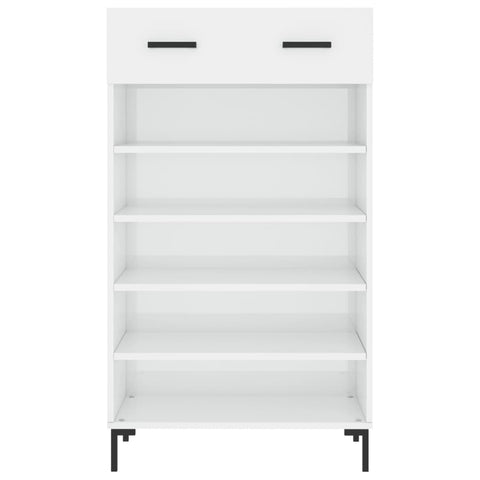 vidaXL Shoe Cabinet High Gloss White 60x35x105 cm Engineered Wood