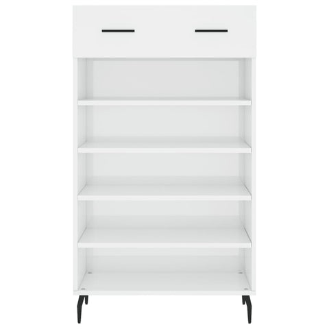vidaXL Shoe Cabinet High Gloss White 60x35x105 cm Engineered Wood