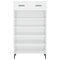 vidaXL Shoe Cabinet High Gloss White 60x35x105 cm Engineered Wood