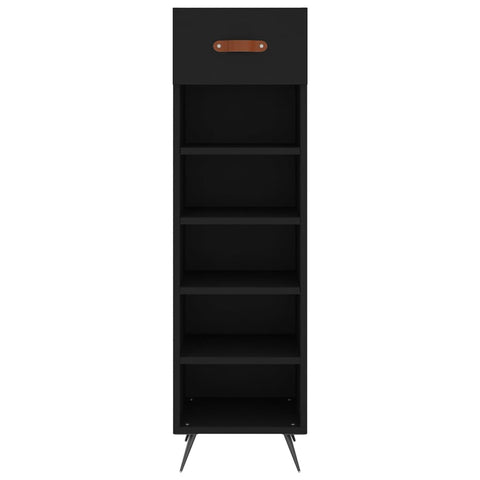 vidaXL Shoe Cabinet Black 30x35x105 cm Engineered Wood