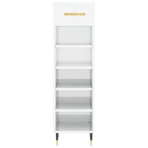vidaXL Shoe Cabinet High Gloss White 30x35x105 cm Engineered Wood
