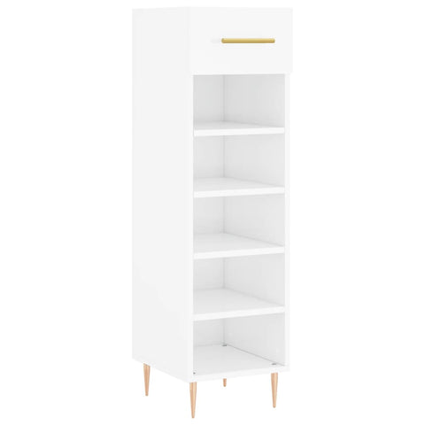 vidaXL Shoe Cabinet High Gloss White 30x35x105 cm Engineered Wood